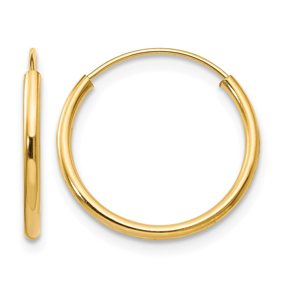 14k Madi K 1.25x15mm Endless Hoop Earrings