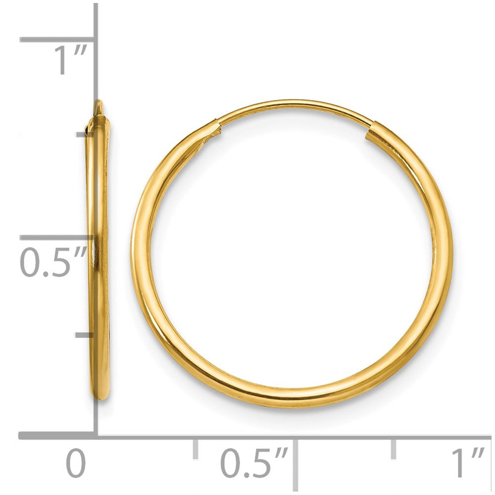 14k Madi K 1.25x17mm Endless Hoop Earrings