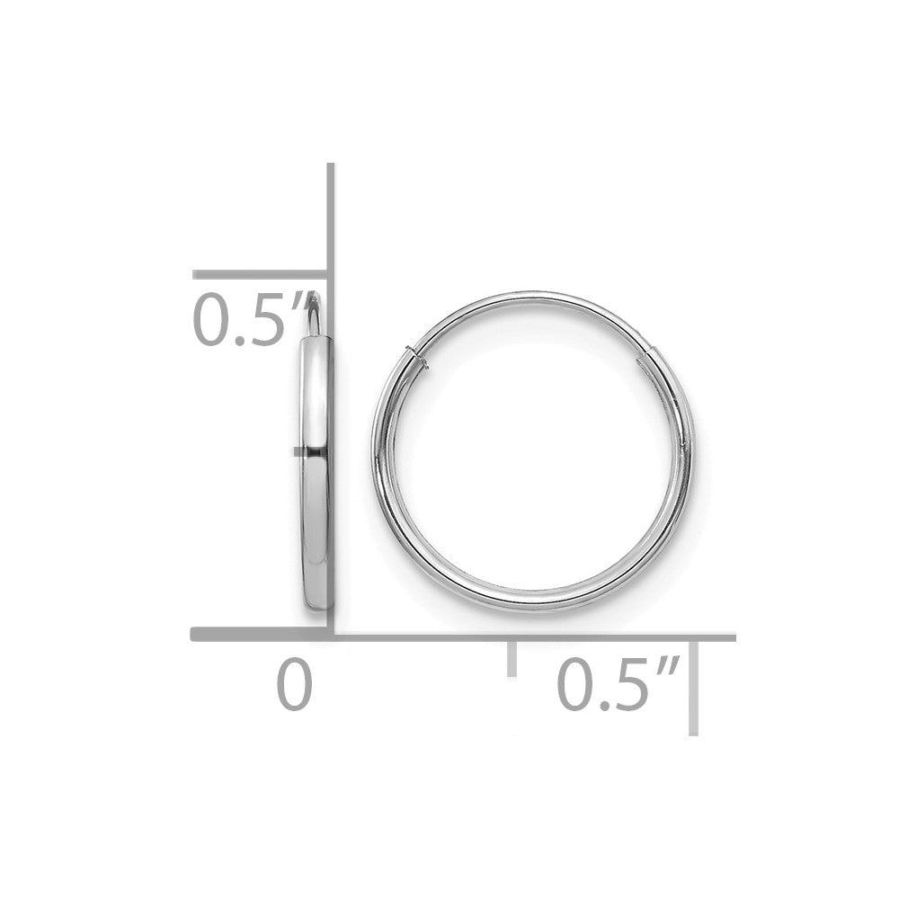 14k Madi K White Gold 1.25x12mm Endless Hoop Earrings