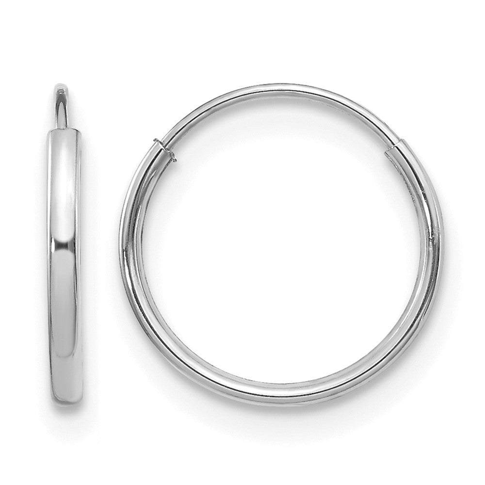 14k Madi K White Gold 1.25x12mm Endless Hoop Earrings