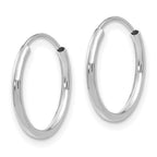 14k Madi K White Gold 1.25x13mm Endless Hoop Earrings