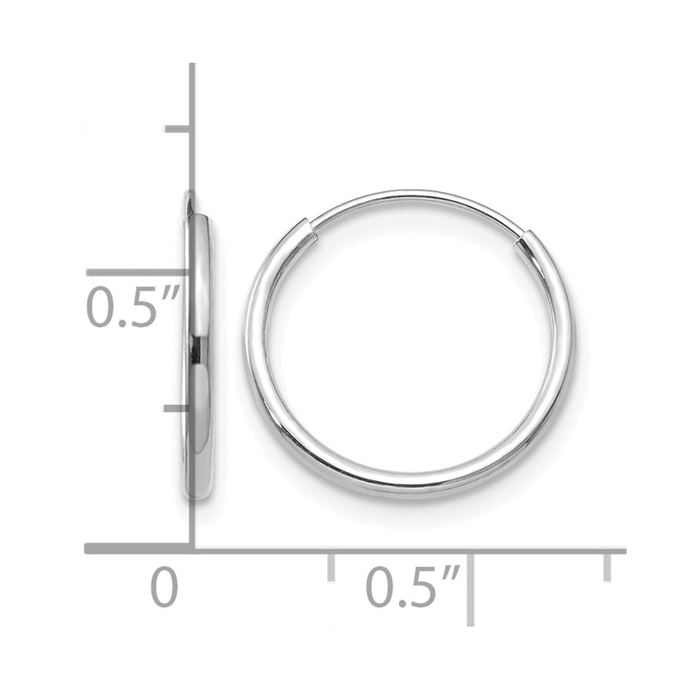 14k Madi K White Gold 1.25x13mm Endless Hoop Earrings