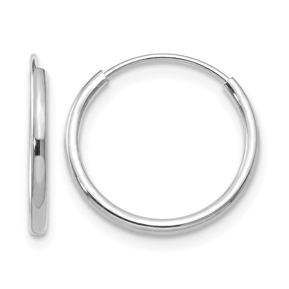 14k Madi K White Gold 1.25x13mm Endless Hoop Earrings