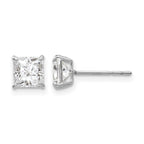 14k White Gold Madi K 5mm Square CZ Post Earrings