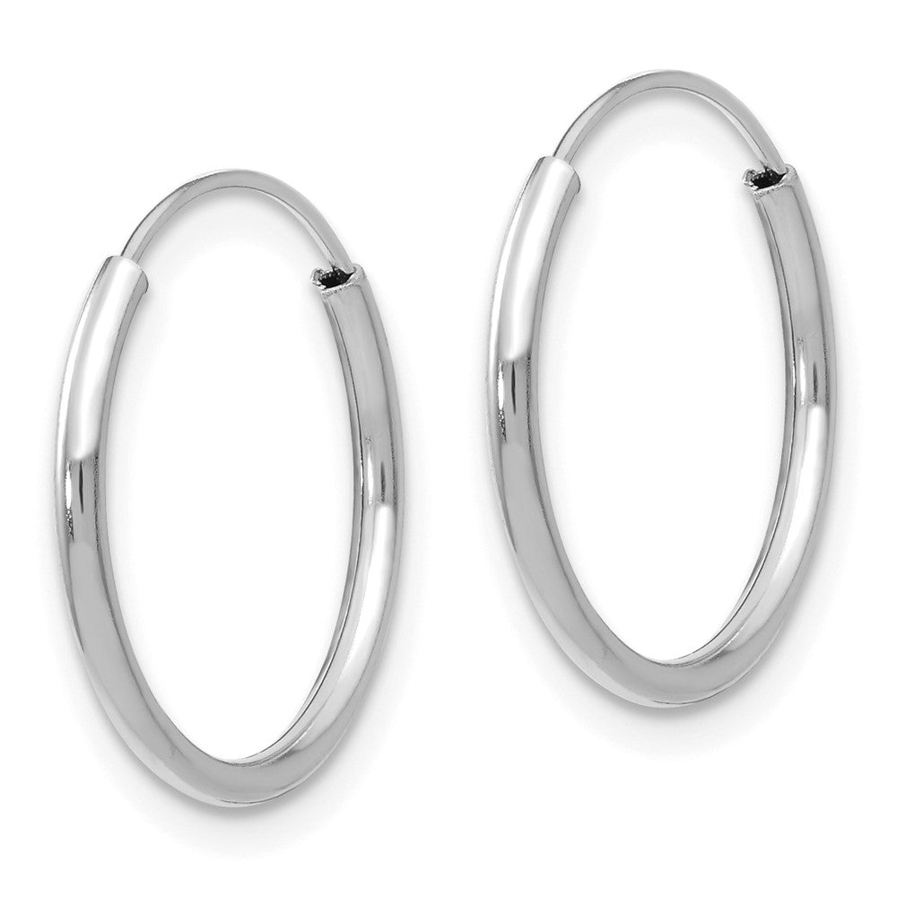 14k Madi K White Gold 1.25x15mm Endless Hoop Earrings
