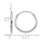 14k Madi K White Gold 1.25x15mm Endless Hoop Earrings