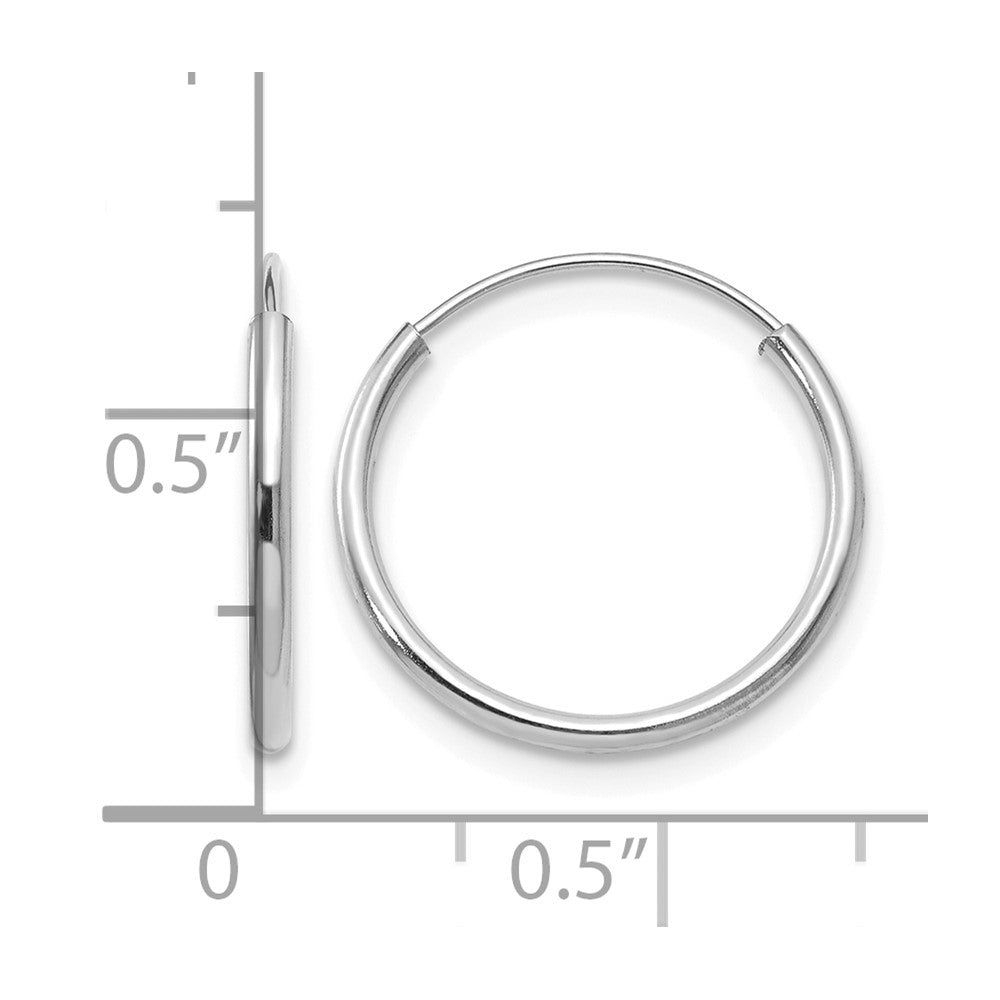 14k Madi K White Gold 1.25x15mm Endless Hoop Earrings