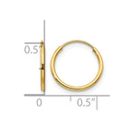 14k Madi K 1x12mm Endless Hoop Earrings