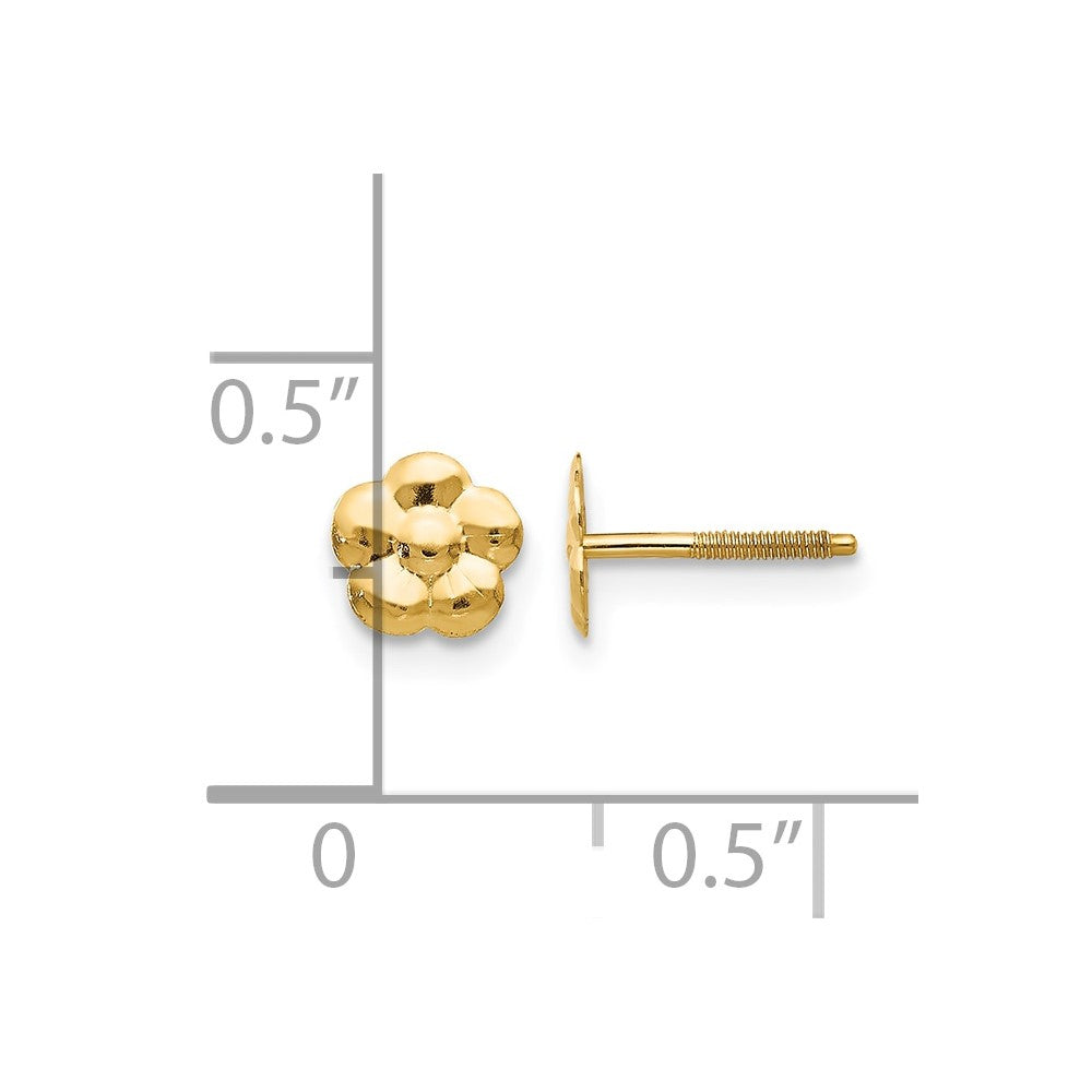 14k Madi K Flower Childrens Screwback Post Earrings