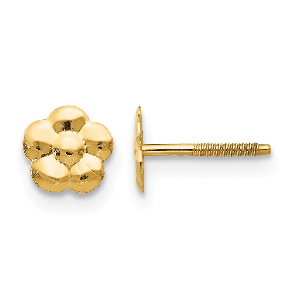 14k Madi K Flower Childrens Screwback Post Earrings