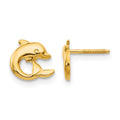 14k Madi K Dolphin Childrens Screwback Post Earrings