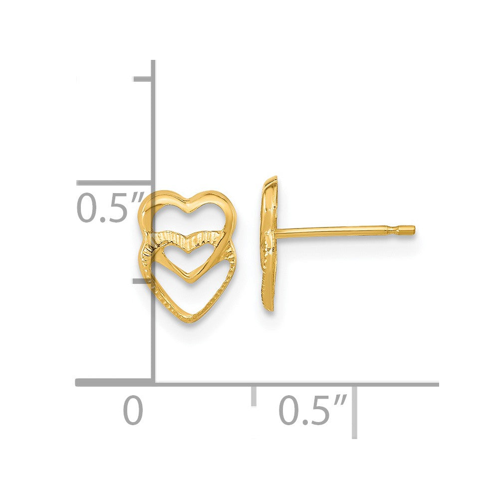 14k Madi K Hearts Childrens Post Earrings
