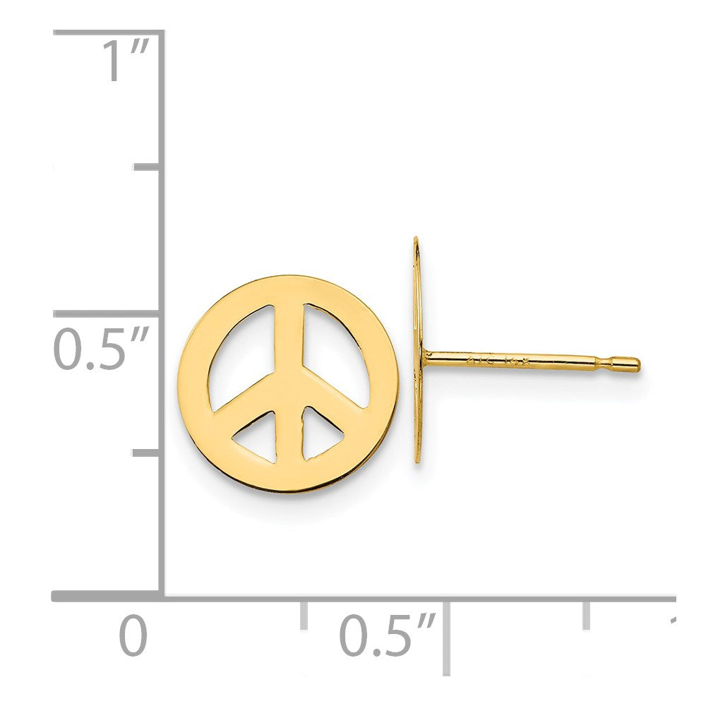 14k Madi K Peace Sign Childrens Post Earrings