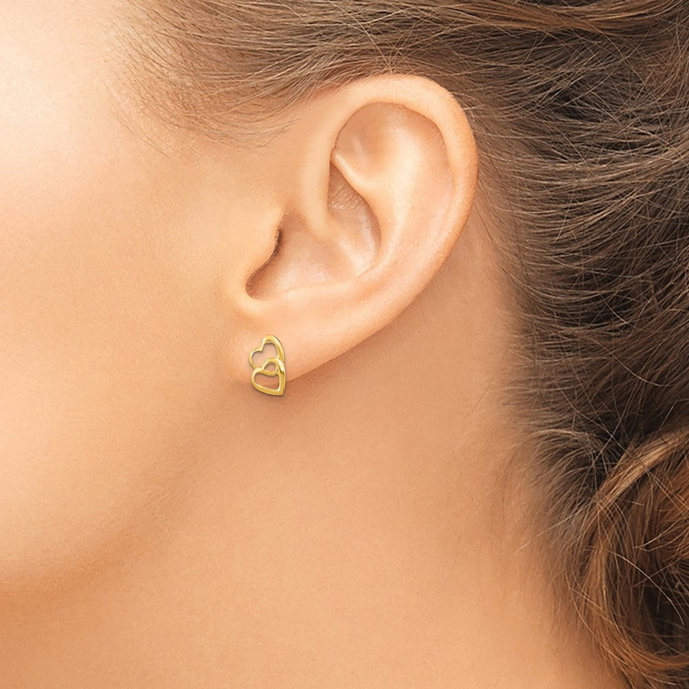 14k Madi K Hearts Childrens Post Earrings