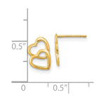 14k Madi K Hearts Childrens Post Earrings