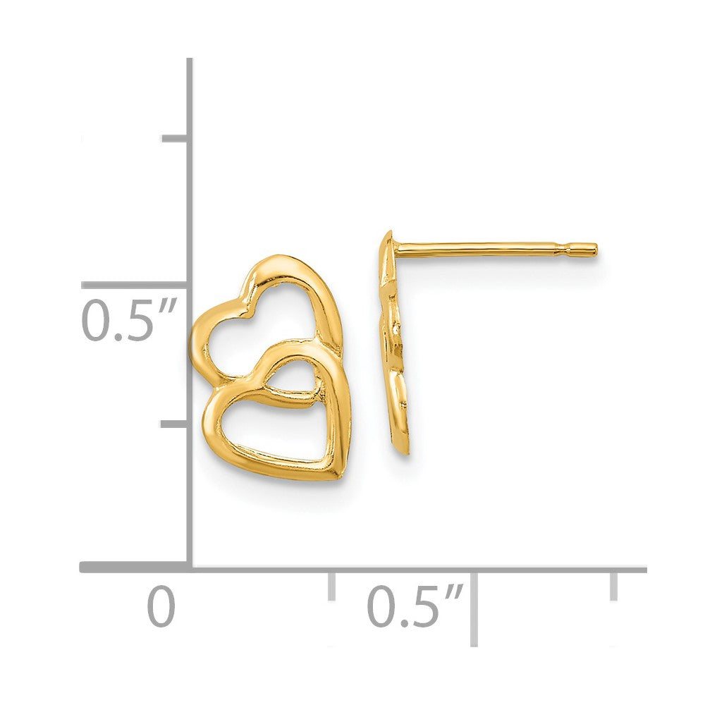 14k Madi K Hearts Childrens Post Earrings