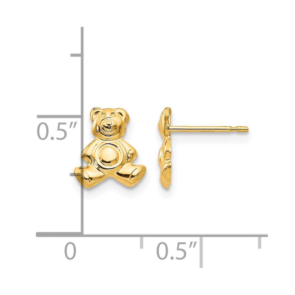 14k Madi K Teddy Bear Childrens Post Earrings