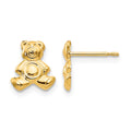14k Madi K Teddy Bear Childrens Post Earrings