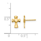 14k Madi K Heart Cross Childrens Post Earrings