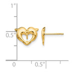 14k Madi K Heart Dolphins Childrens Post Earrings