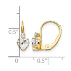 14k Madi K CZ Heart Childrens Leverback Earrings
