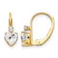 14k Madi K CZ Heart Childrens Leverback Earrings