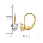 14k Madi K 5.00mm CZ Heart Childrens Leverback Earrings