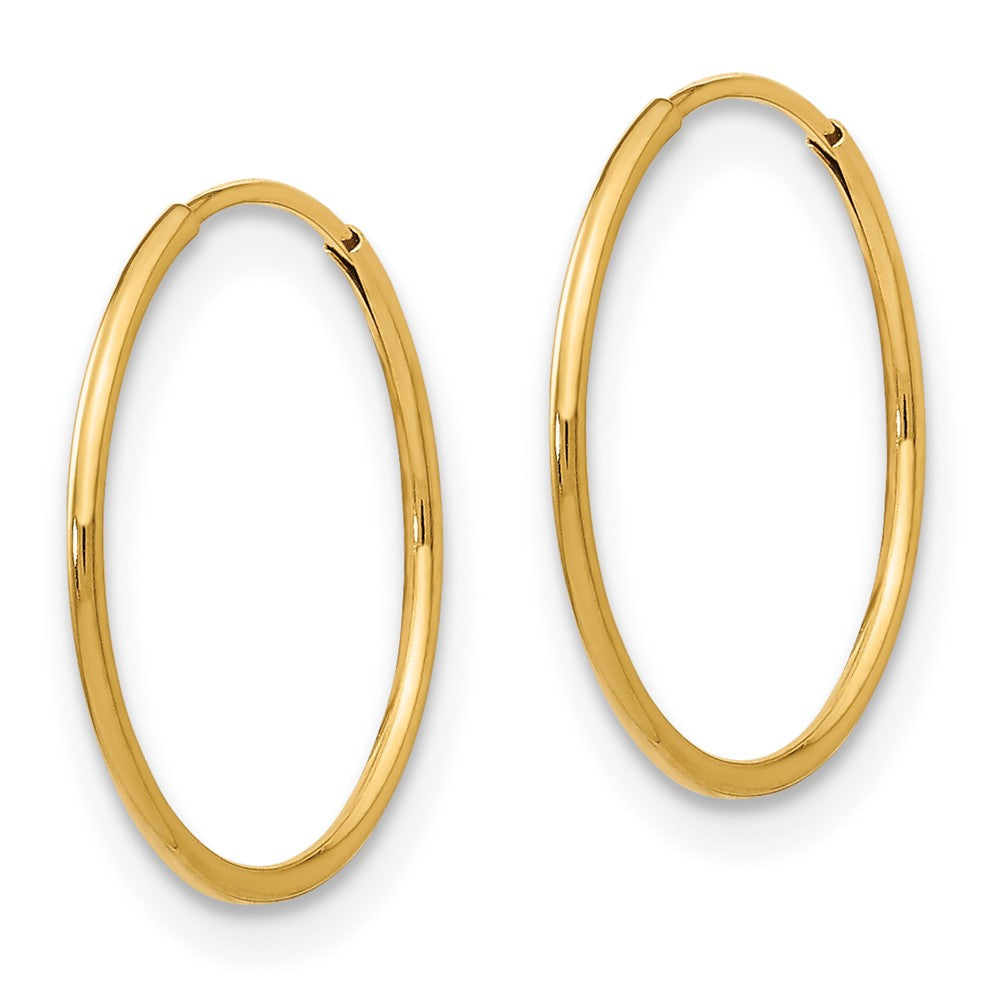 14k Madi K 1x14mm Endless Hoop Earrings
