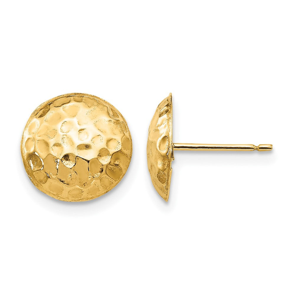 14k Madi K Hammered 9mm Button Post Earrings