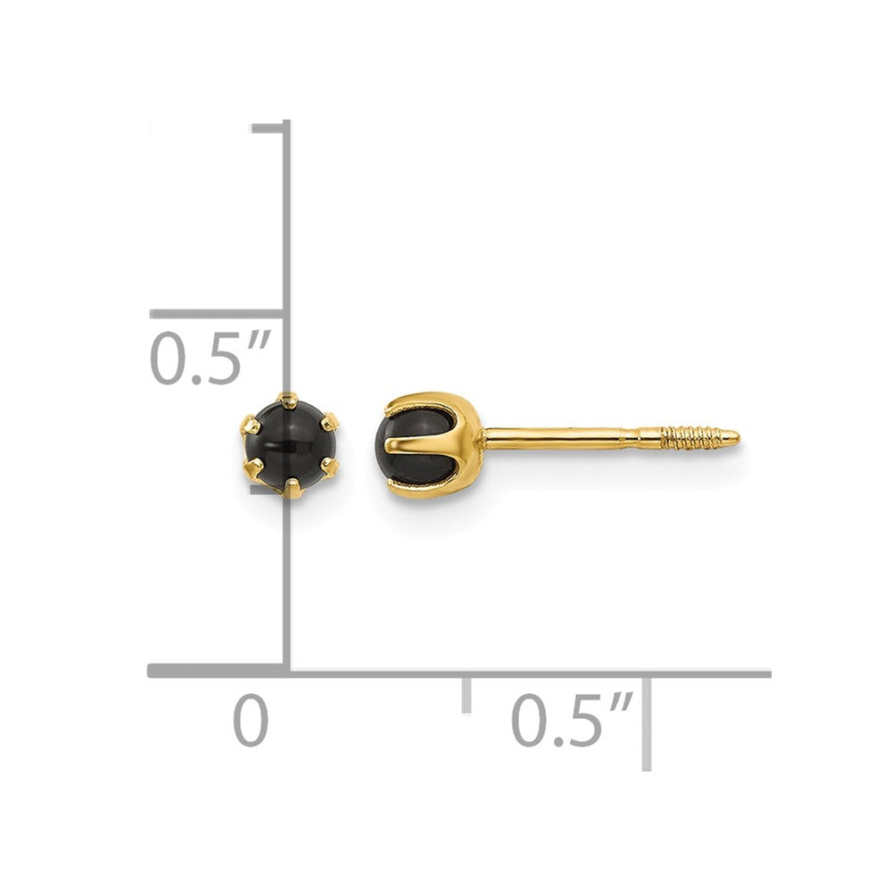 14k Madi K 3.00mm Onyx Post Earrings