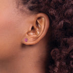 14k Madi K Multi Pink Crystal Heart Post Earrings
