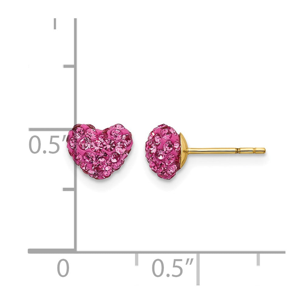 14k Madi K Multi Pink Crystal Heart Post Earrings