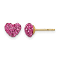 14k Madi K Multi Pink Crystal Heart Post Earrings