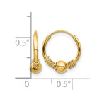 14k Madi K 10mm Endless Hoop with 4mm Bead Earrings