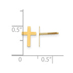 14k Madi K Cross Childrens Silicone Comfort Screwback Post Earrings