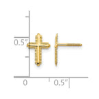14k Madi K Cross Childrens Silicone Comfort Screwback Post Earrings