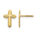 14k Madi K Cross Childrens Silicone Comfort Screwback Post Earrings