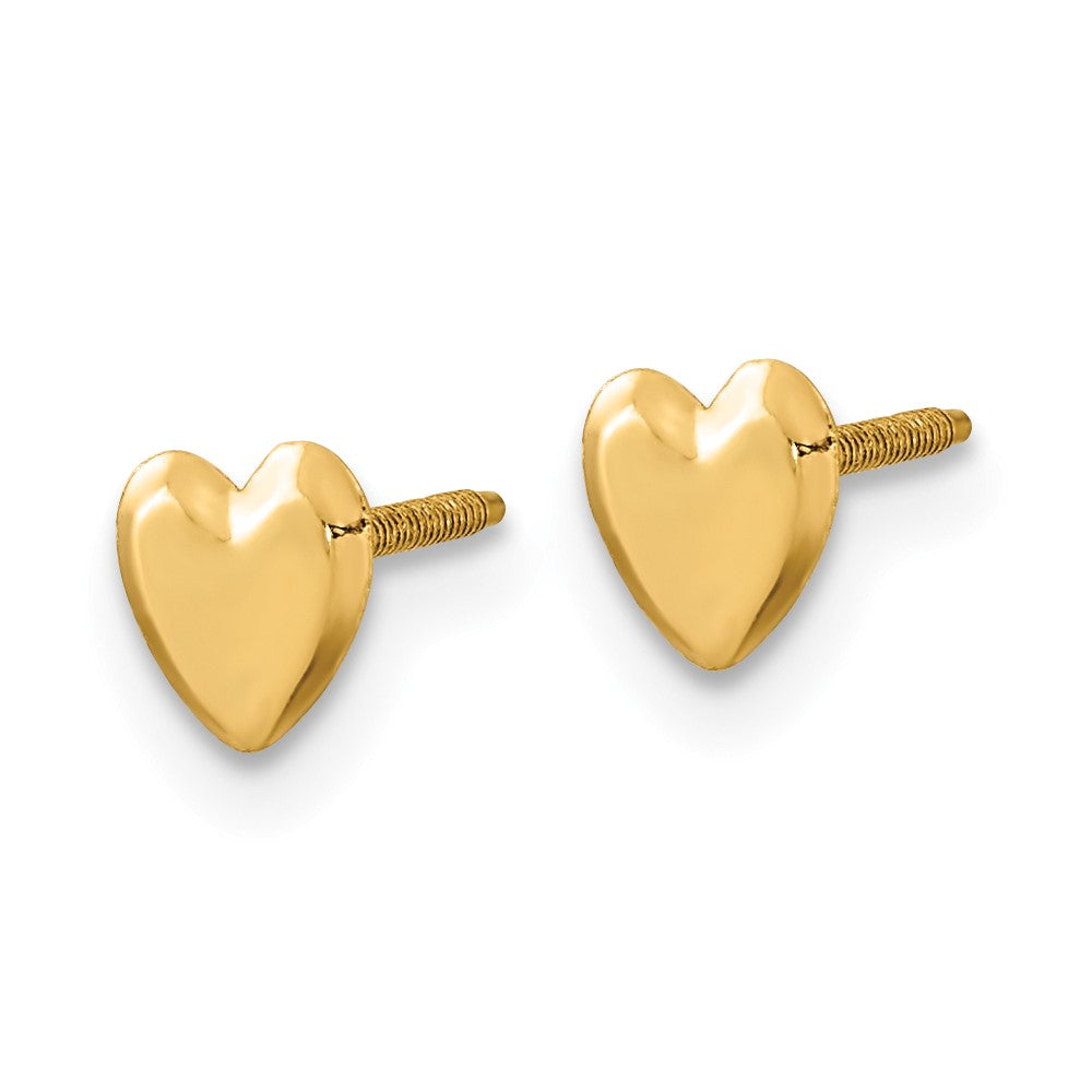 14k Madi K 5.00mm Heart Childrens Screwback Post Earrings