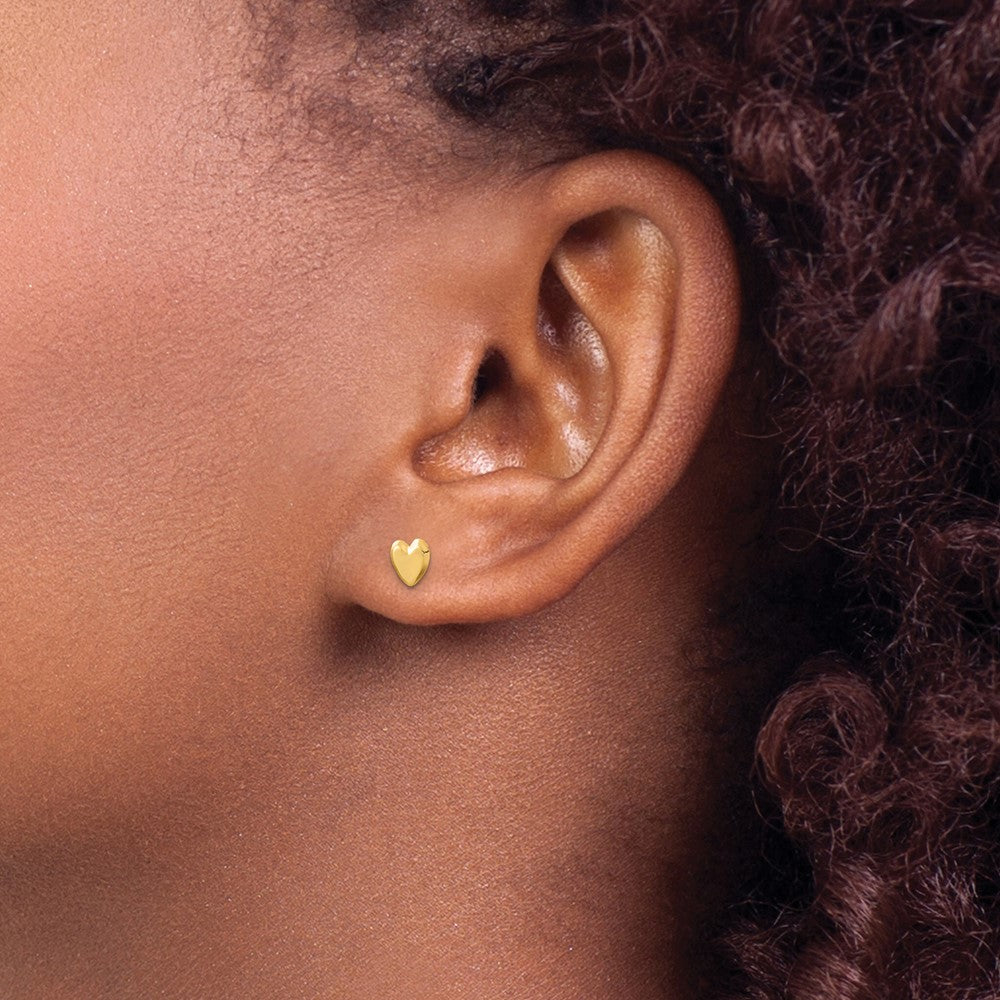 14k Madi K 5.00mm Heart Childrens Screwback Post Earrings