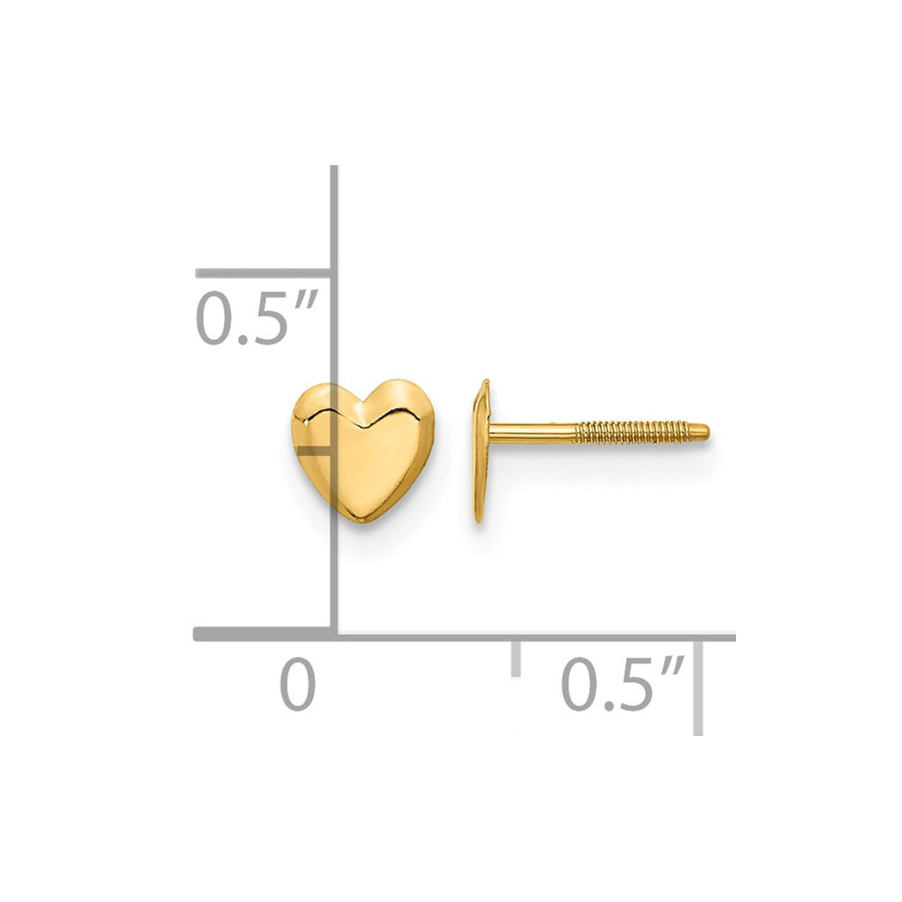 14k Madi K 5.00mm Heart Childrens Screwback Post Earrings