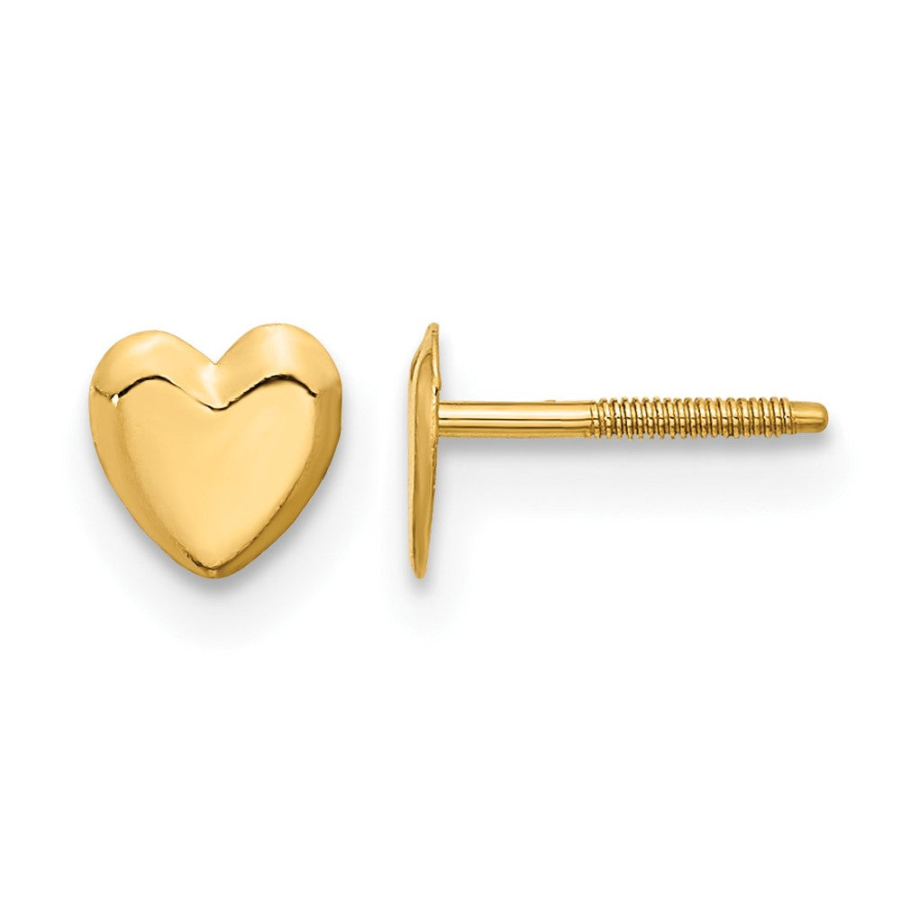 14k Madi K 5.00mm Heart Childrens Screwback Post Earrings