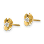 14k Madi K Flower 2.5mm CZ Childrens Post Earrings