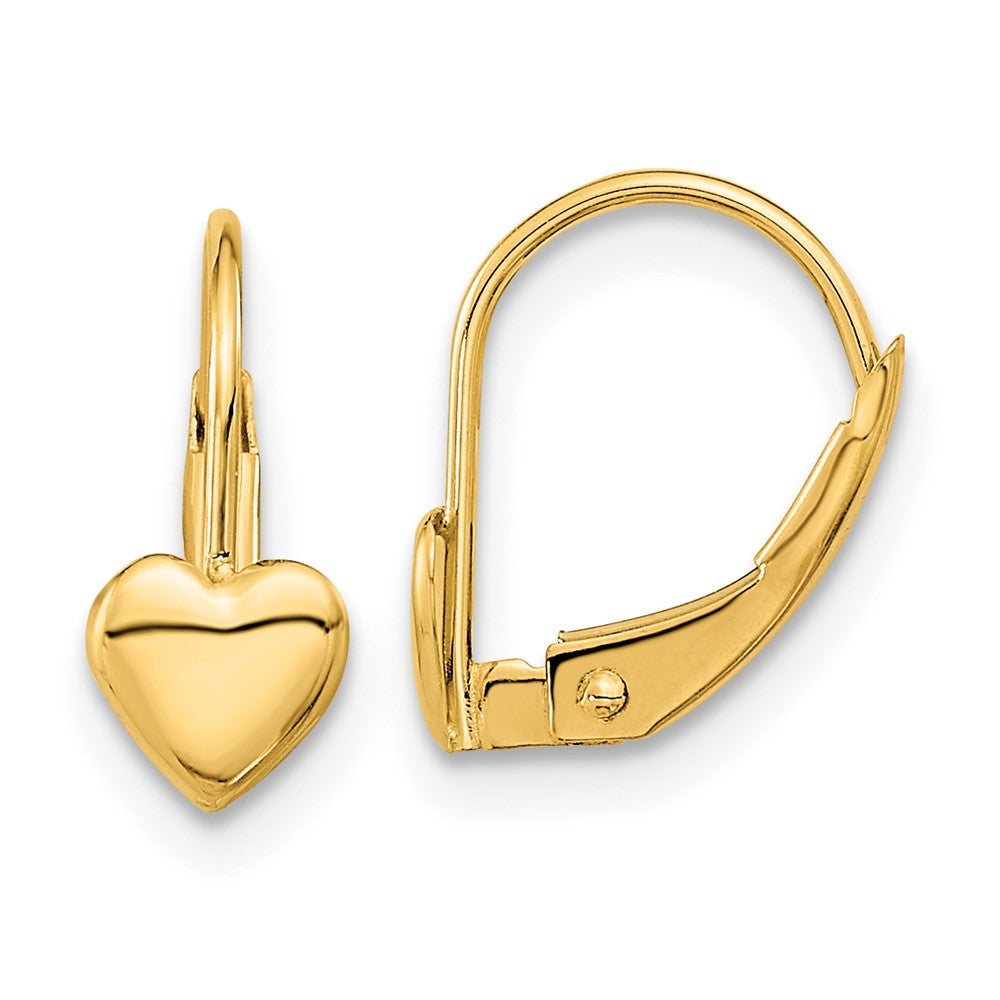 14k Madi K 5.00mm Heart Childrens Leverback Earrings