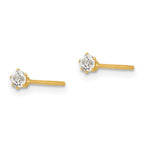 14k Madi K 2.5mm Round CZ Stud Post Earrings