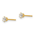 14k Madi K 3mm Round CZ Stud Post Earrings