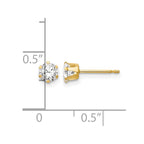 14k Madi K 4mm Round CZ Stud Post Earrings