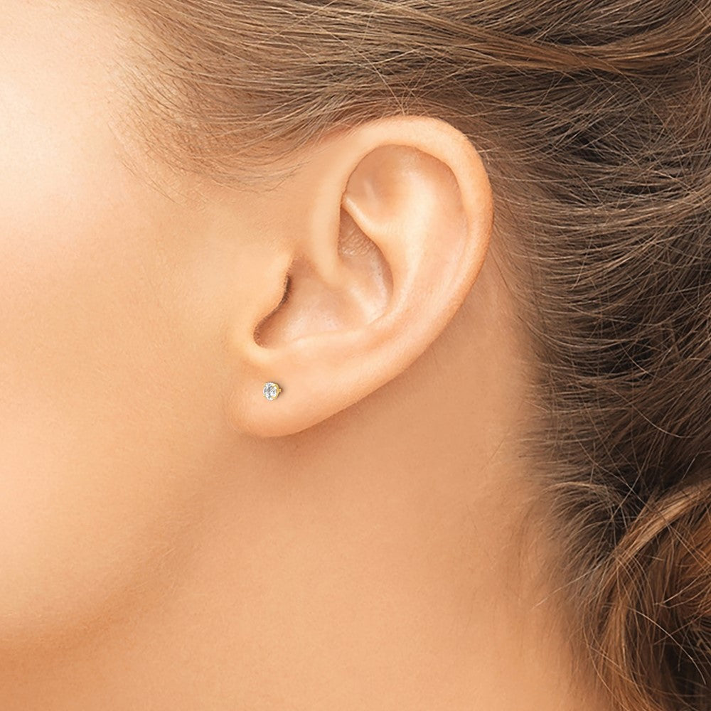 14k Madi K 2.75mm Round CZ Stud Post Earrings