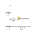 14k Madi K 2.75mm Round CZ Stud Post Earrings