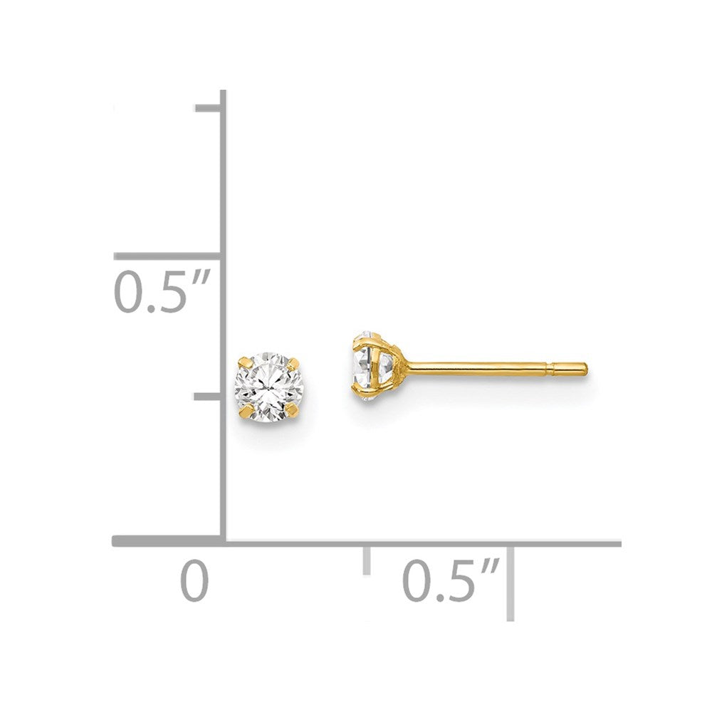 14k Madi K 2.75mm Round CZ Stud Post Earrings
