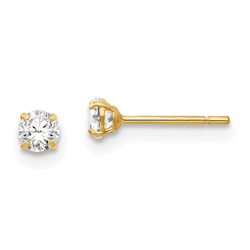 14k Madi K 2.75mm Round CZ Stud Post Earrings
